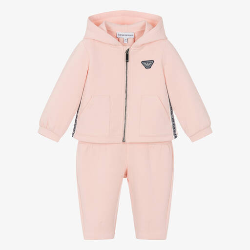Emporio Armani-Розовый спортивный костюм из хлопка для девочек | Childrensalon Outlet