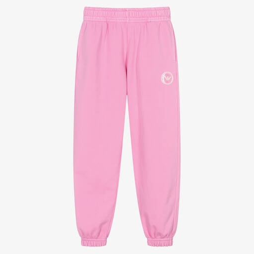 Emporio Armani-Girls Pink Eagle Logo Joggers | Childrensalon Outlet