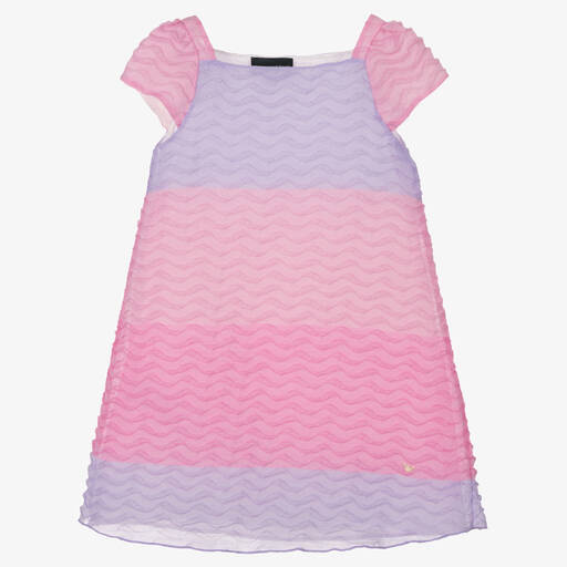 Emporio Armani-Girls Pink & Purple Organza Dress | Childrensalon Outlet