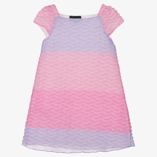 Emporio Armani-Girls Pink & Purple Organza Dress | Childrensalon Outlet