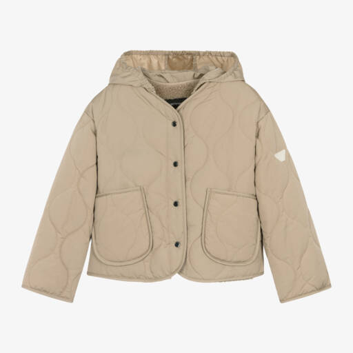 Emporio Armani-جاكيت مبطن لون عاجي للبنات | Childrensalon Outlet