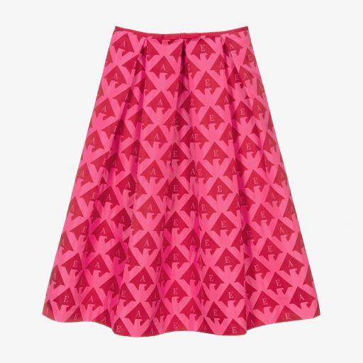 Emporio Armani-تنورة تافتا لون أحمر وزهري فيوشيا | Childrensalon Outlet