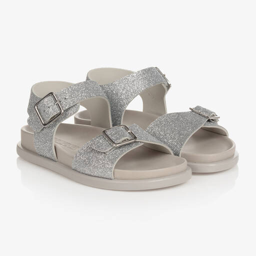 Emporio Armani-Silberne Sandalen mit Glitzer (M) | Childrensalon Outlet