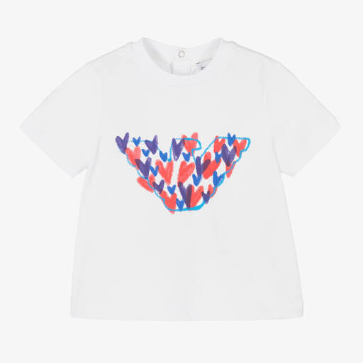 Emporio Armani-Weißes Baumwoll-T-Shirt (M) | Childrensalon Outlet
