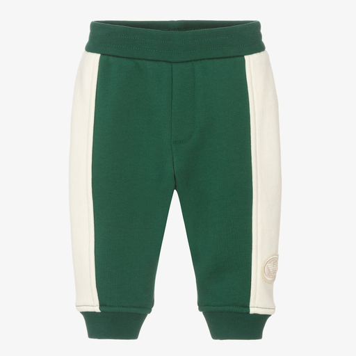 Emporio Armani-Green & Ivory Cotton Joggers | Childrensalon Outlet