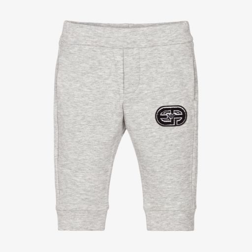 Emporio Armani-Grey Logo Cotton Joggers | Childrensalon Outlet