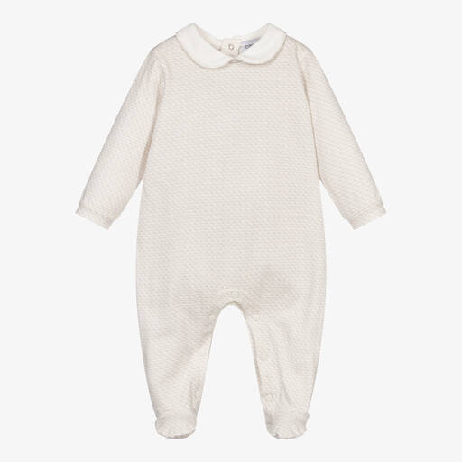 Emporio Armani-Ivory & Beige Cotton Babygrow | Childrensalon Outlet