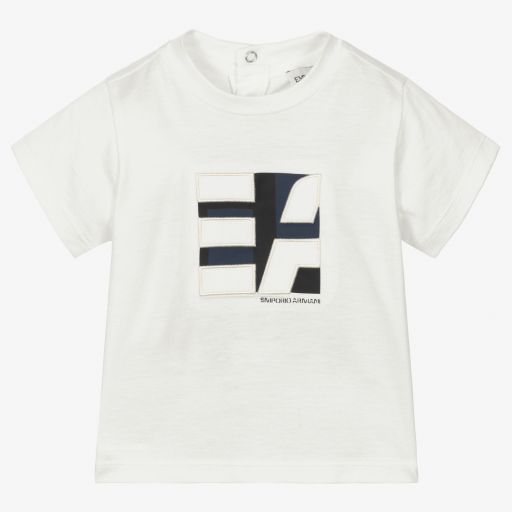 Emporio Armani-تيشيرت أطفال ولادي ليوسيل جيرسي لون عاجي | Childrensalon Outlet