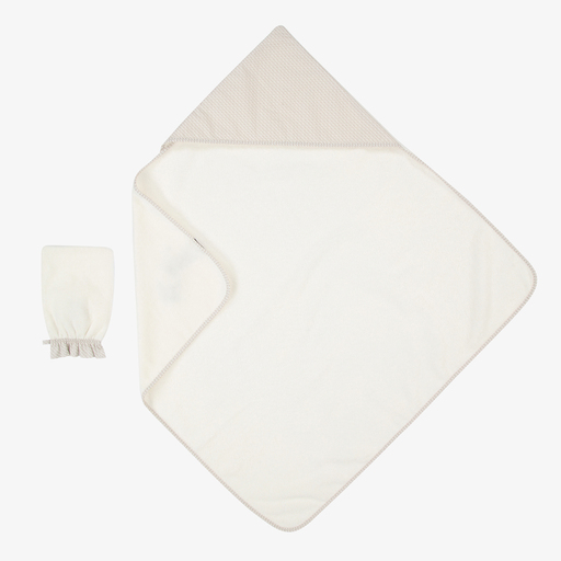 Emporio Armani-Кремовый подарочный комплект полотенца и рукавицы-мочалки | Childrensalon Outlet