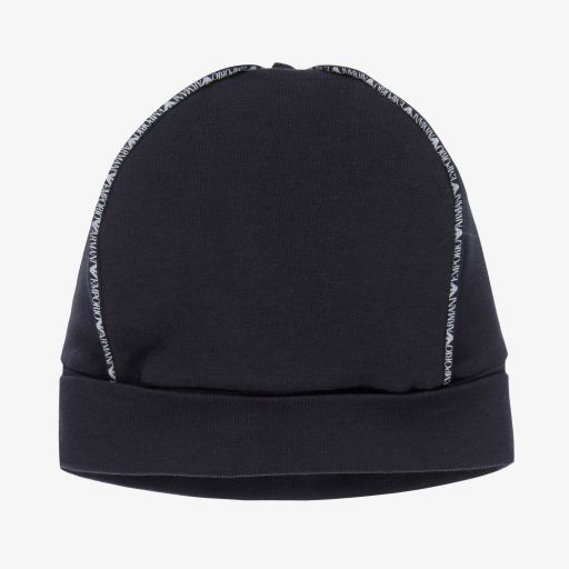 Emporio Armani-Bonnet bleu marine en coton Bébé | Childrensalon Outlet