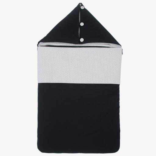 Emporio Armani-Navy Blue Logo Baby Nest (74cm) | Childrensalon Outlet