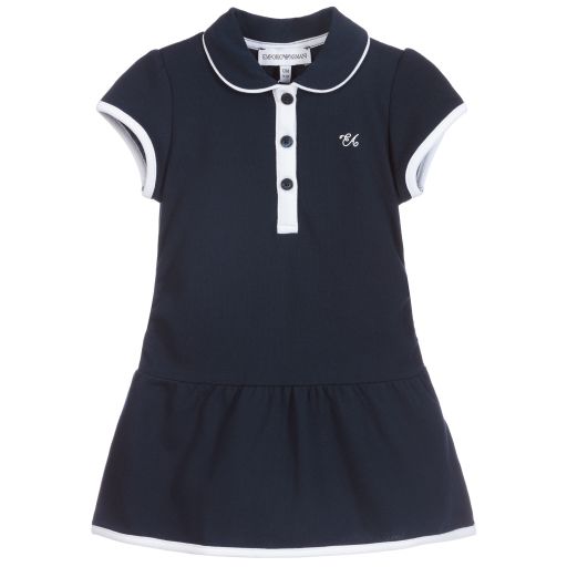 Emporio Armani-Темно-синее платье поло | Childrensalon Outlet