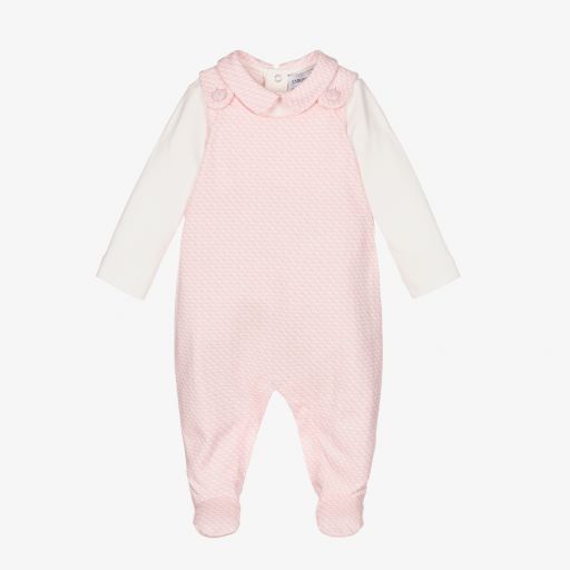 Emporio Armani-Кремовое боди и розовый полукомбинезон для малышей | Childrensalon Outlet