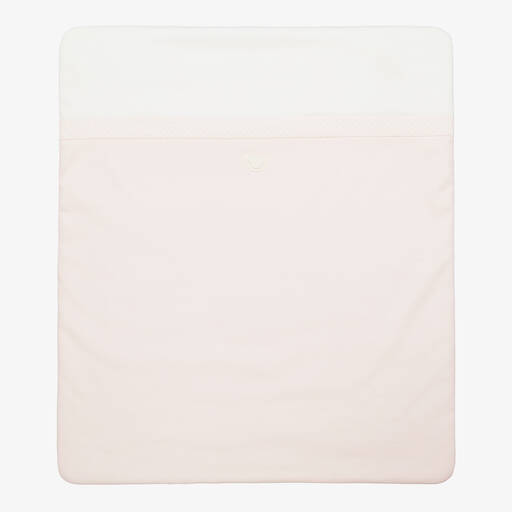 Emporio Armani-Pink & Ivory Cotton Blanket (73cm) | Childrensalon Outlet