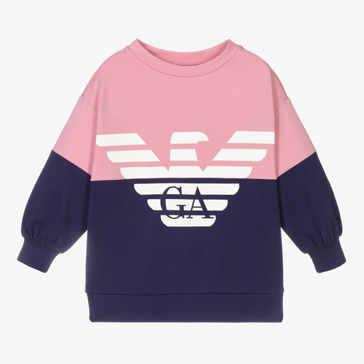 Emporio Armani-Pink & Purple Logo Sweatshirt | Childrensalon Outlet