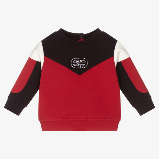 Emporio Armani-Red & Blue Logo Sweatshirt  | Childrensalon Outlet