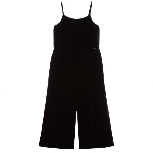 Emporio Armani-Teen Black Velvet Jumpsuit | Childrensalon Outlet