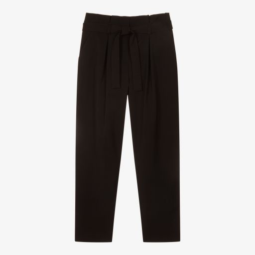 Emporio Armani-Pantalon noir en viscose Ado | Childrensalon Outlet