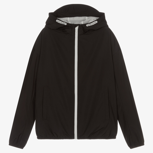 Emporio Armani-Teen Black Windbreaker Jacket | Childrensalon Outlet