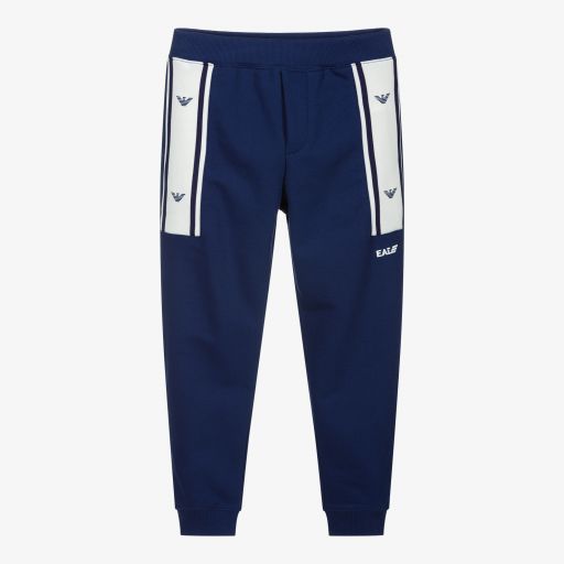 Emporio Armani-Jogging bleu en coton Ado | Childrensalon Outlet