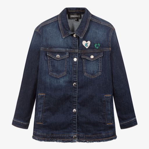 Emporio Armani-Teen Blue Denim Jacket | Childrensalon Outlet