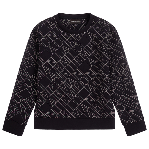 Emporio Armani-Синяя толстовка с логотипом для подростком | Childrensalon Outlet