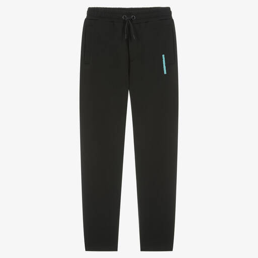 Emporio Armani-Teen Boys Black Cotton Joggers | Childrensalon Outlet