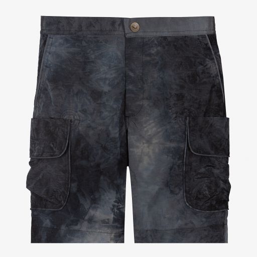 Emporio Armani-شورت كارغو تينز ولادي لون أزرق رمادي | Childrensalon Outlet
