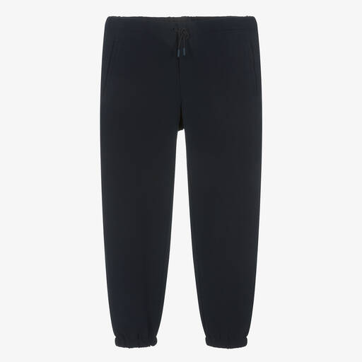Emporio Armani-Teen Boys Blue Cotton Piqué Joggers | Childrensalon Outlet