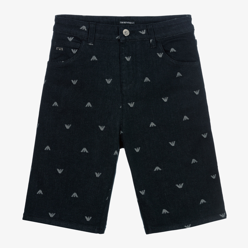 Emporio Armani-Синие джинсовые шорты для мальчиков-подростков | Childrensalon Outlet