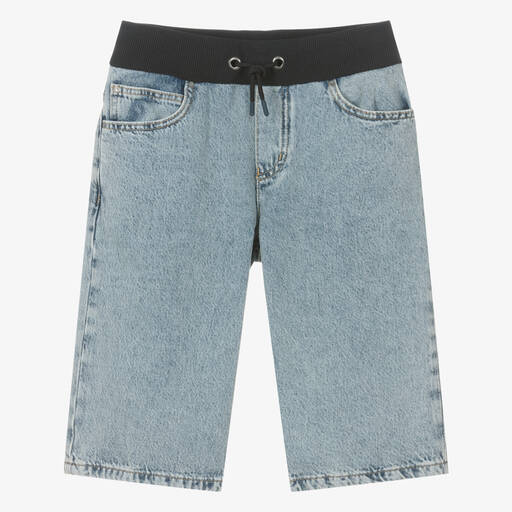 Emporio Armani-Teen Boys Blue Denim Shorts | Childrensalon Outlet