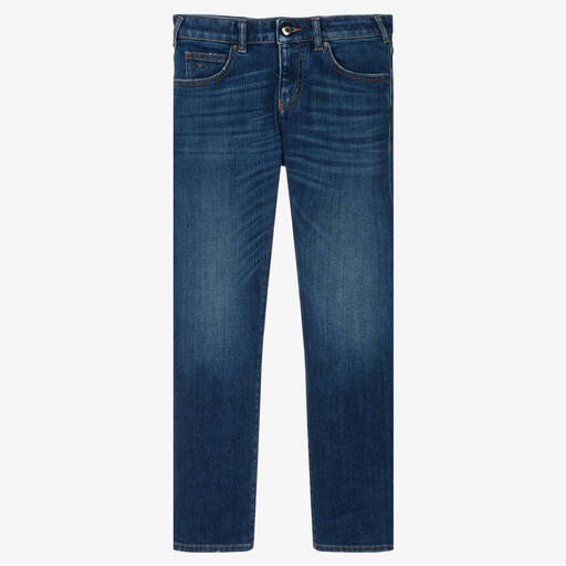 Emporio Armani-Blaue Teen Jeans mit geradem Bein | Childrensalon Outlet