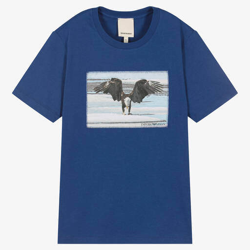Emporio Armani-Teen Boys Blue Eagle T-Shirt | Childrensalon Outlet