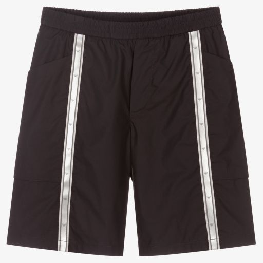 Emporio Armani-Teen Boys Blue Logo Shorts | Childrensalon Outlet