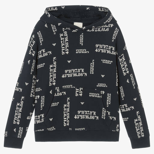 Emporio Armani-Синяя худи из органического хлопка | Childrensalon Outlet