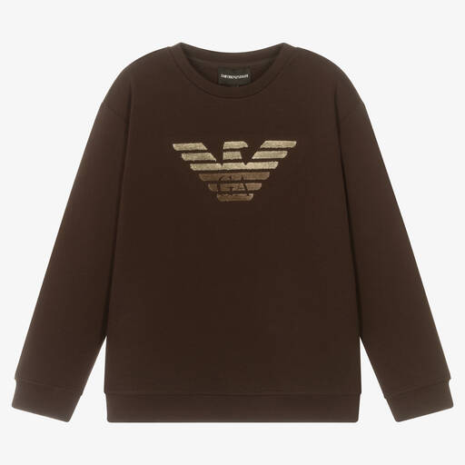 Emporio Armani-Коричневый свитшот для подростков | Childrensalon Outlet