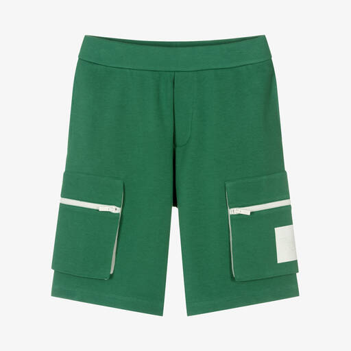 Emporio Armani-Teen Boys Green Logo Shorts | Childrensalon Outlet