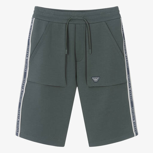 Emporio Armani-Teen Boys Grey Cotton Jersey Shorts | Childrensalon Outlet