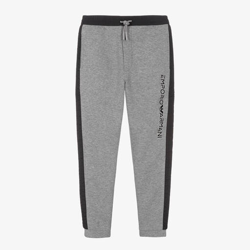 Emporio Armani-Graue Teen Baumwoll-Jogginghose (J) | Childrensalon Outlet