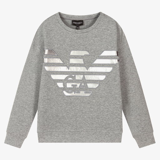 Emporio Armani-Серый свитшот для мальчиков-подростков | Childrensalon Outlet