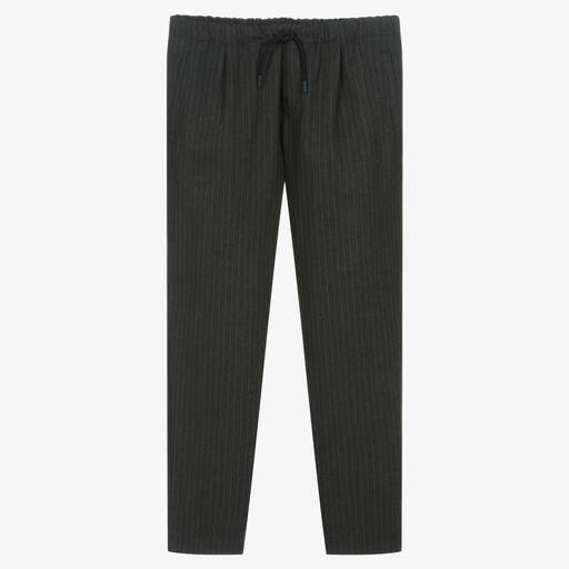 Emporio Armani-Teen Boys Grey Pinstripe Trousers | Childrensalon Outlet
