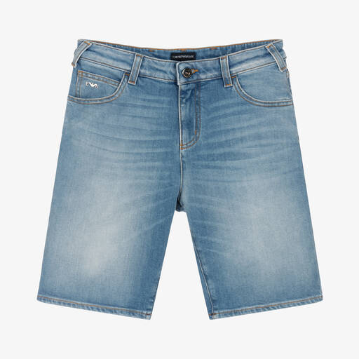 Emporio Armani-Short bleu clair en jean ado | Childrensalon Outlet