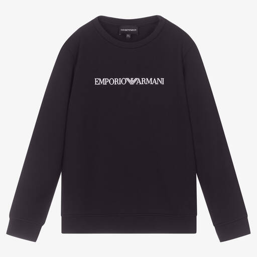 Emporio Armani-Teen Boys Navy Blue Sweatshirt | Childrensalon Outlet