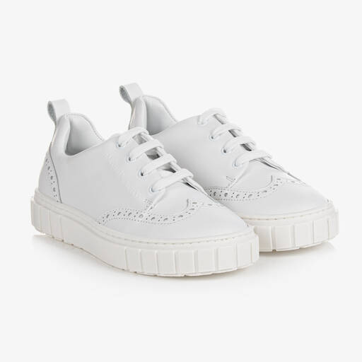Emporio Armani-Weiße Teen Budapester-Sneakers (J) | Childrensalon Outlet