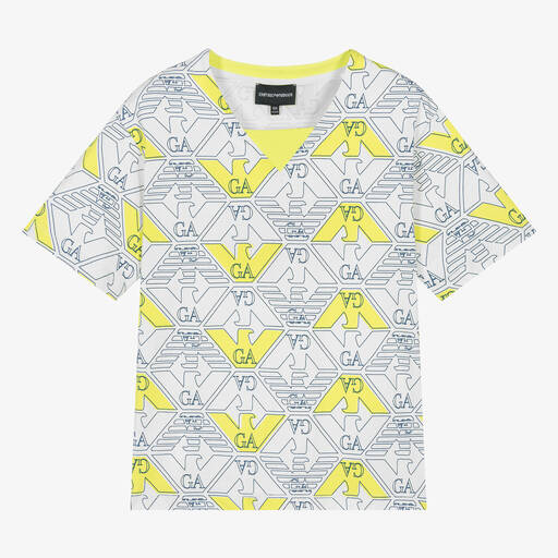 Emporio Armani-Teen Boys White Eagle Graphic T-Shirt | Childrensalon Outlet