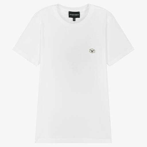 Emporio Armani-Teen Boys White Eagle T-Shirt | Childrensalon Outlet