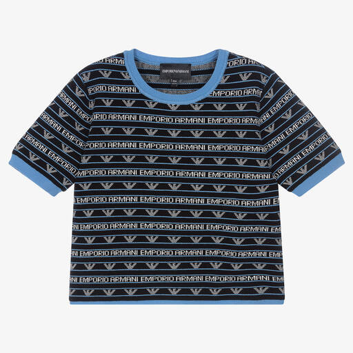 Emporio Armani-Черный вязаный свитер | Childrensalon Outlet