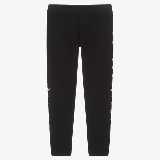 Emporio Armani-Teen Girls Black Logo Leggings | Childrensalon Outlet