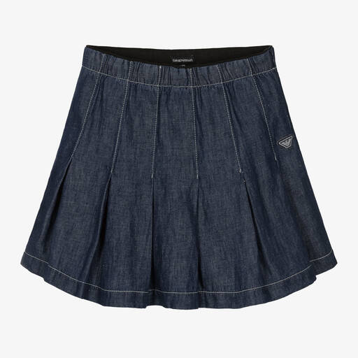 Emporio Armani-Синяя юбка из шамбре для подростков | Childrensalon Outlet