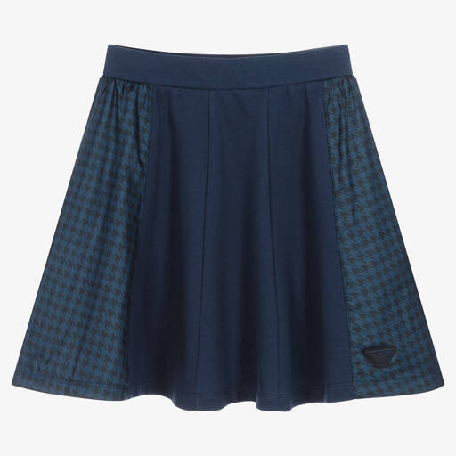 Emporio Armani-Teen Girls Navy Blue Cotton Skirt | Childrensalon Outlet
